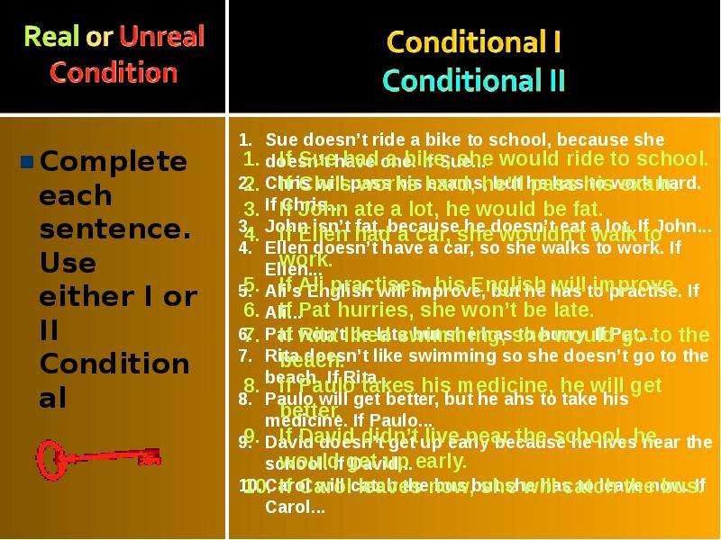 Conditionals презентация 9 класс