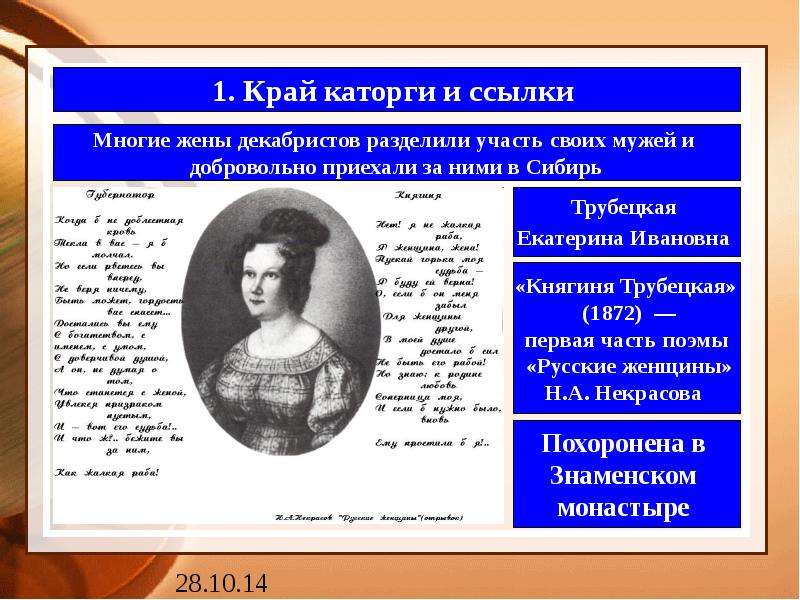 Жизнь после ссылки. Презентация край каторги и ссылки. Декабристы ссылка в Сибирь жены. Декабристы с женами на каторге. Княгиня Трубецкая в Сибири.