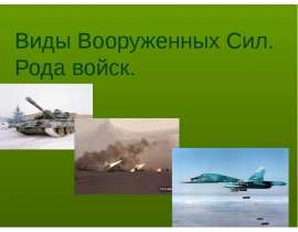 Виды Вооруженных Сил. Рода войск.