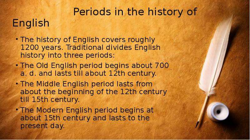 Презентация the history of english language