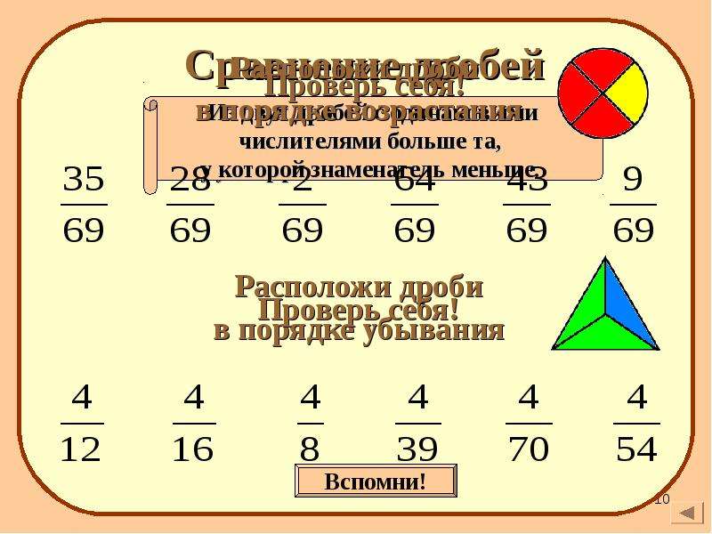 Дроби 4 класс презентация