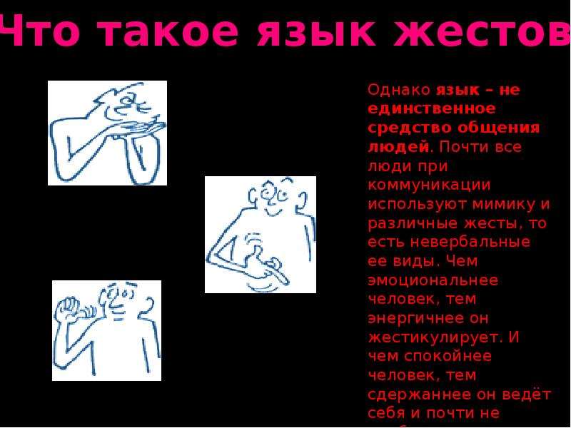 Язык жестов презентация