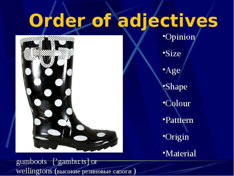 Order of adjectives. Order of adjectives презентация. Opinion adjectives. Order of adjectives clothes.