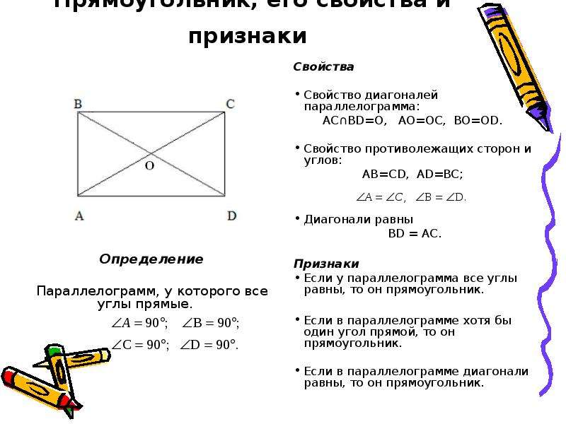 Прямоугольник ромб квадрат трапеция свойства