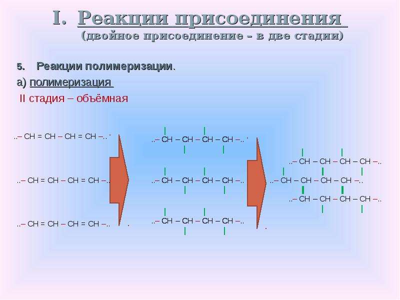 Двойная реакция. Реакция присоединения полимеризации. Алкины реакция полимеризации присоединения. Полимеризация Алкины. Три стадии реакции полимеризации.