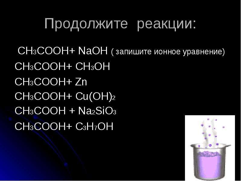 Уравнение реакции naoh. Ch3cooh ZN реакция. Ch3cooh+NAOH уравнение. Ch3cooh NAOH ионное уравнение. Ch3cooh cu Oh 2 реакция.