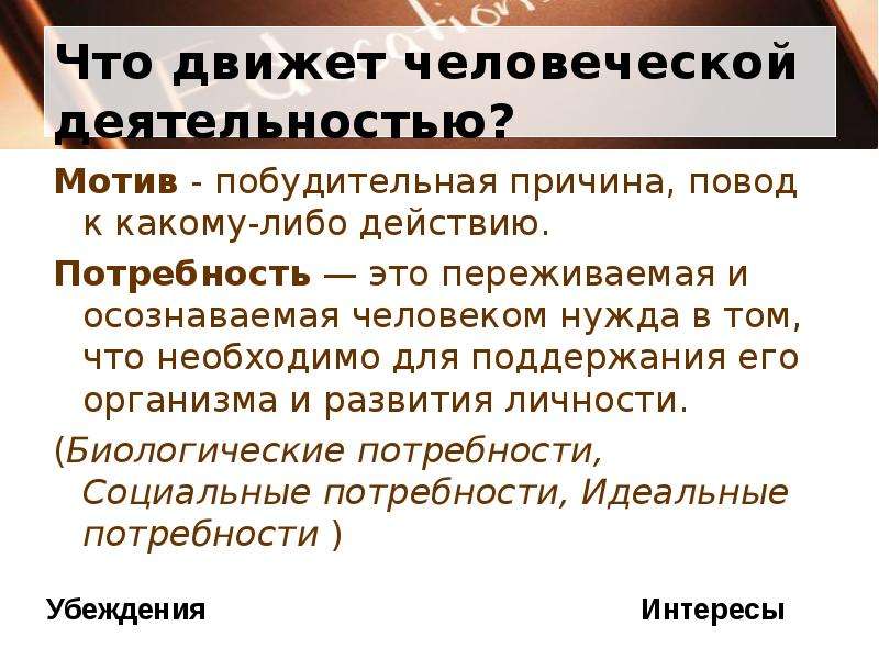 Человеческая деятельность ее многообразие. Что движет человеческой деятельностью. Человеческая деятельность и ее многообразие. Побудительные причины деятельности. Потребность это переживаемая и осознаваемая человеком нужда.