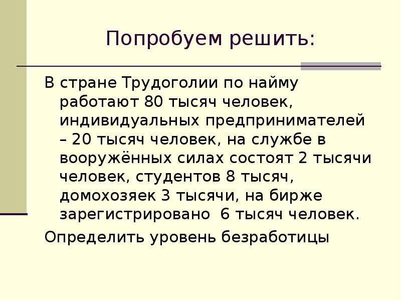 Презентация экономические проблемы безработицы