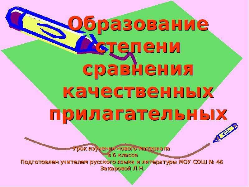 Качественные прилагательные урок в 6 классе. Образование качественных прилагательных.