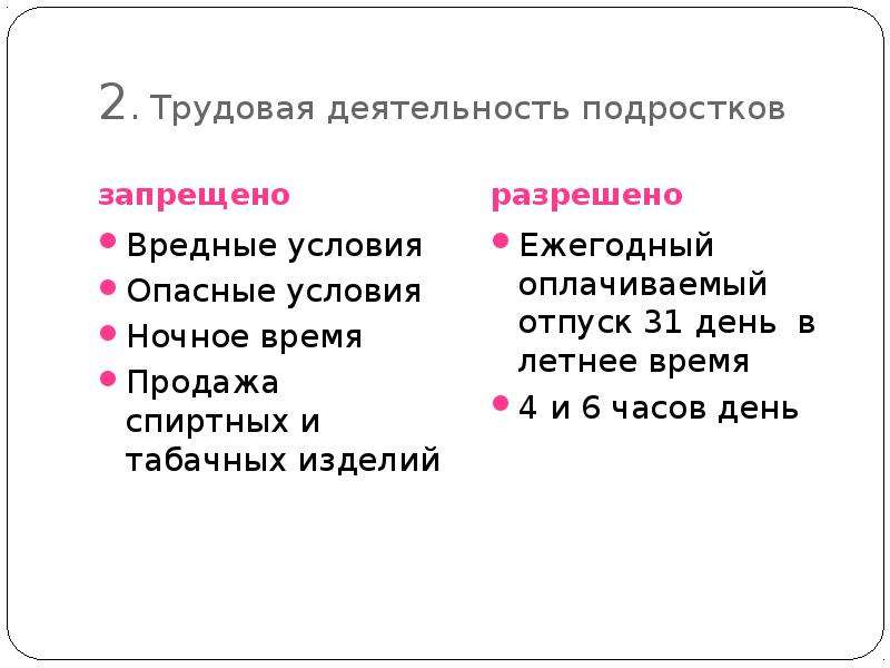 Особенности трудовой деятельности женщин и подростков проект