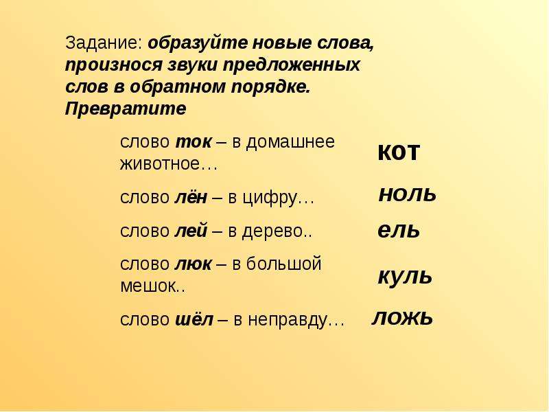 Слово льет. Обратный порядок слов. Слово лён в обратном порядке по звукам. Ель в обратном порядке звуков. Лён в обратном порядке звуки.