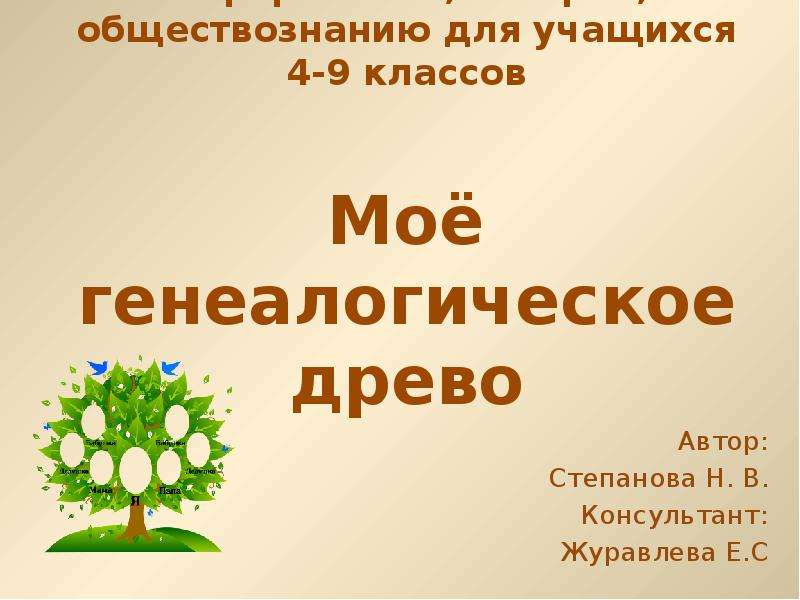 Родословная моей семьи проект 4 класс