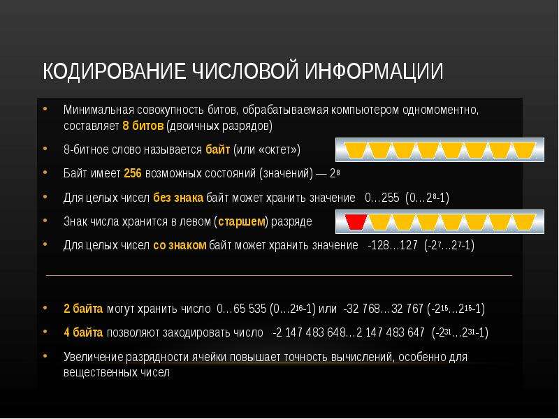 Кодирование 8 бит. Кодирование и обработка числовой информации. Как кодируется числовая информация в компьютере. Кодирование и обработка числовой информации кратко. Презентация на тему кодирование и обработка числовой информации.