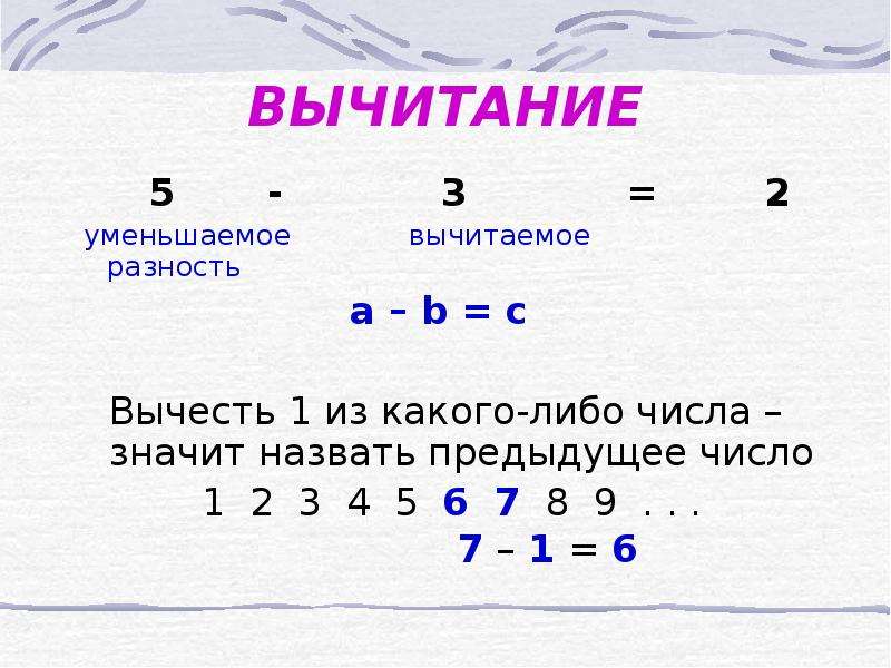 Будем учиться вычитать различные числа из 8 и 9 1 класс презентация