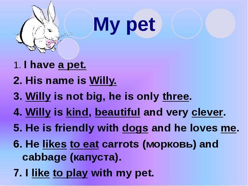 Guess what my pet is! , слайд № 4. My pet 1. I have a pet. 