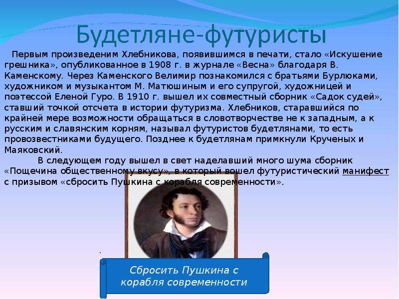 Презентация по литературе хлебников