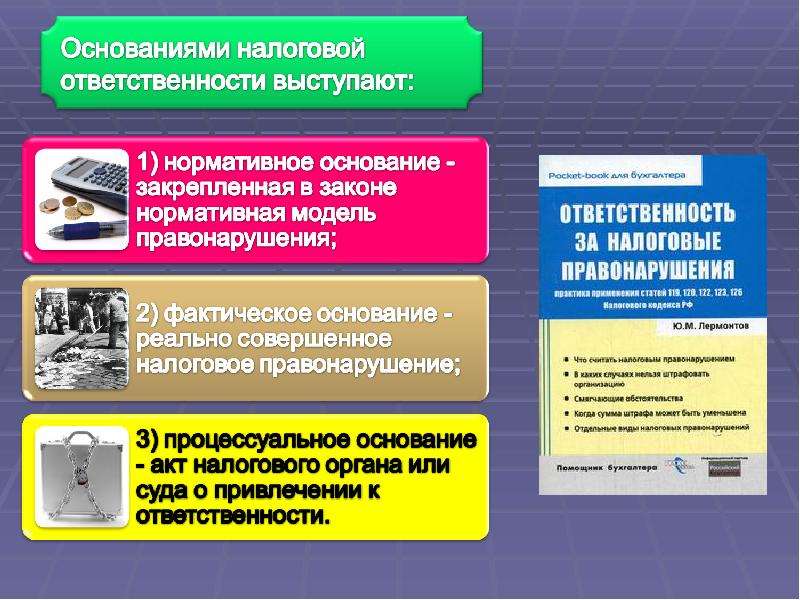 Виды налоговых правонарушений и ответственность за их совершение презентация