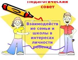Педагогический совет Взаимодействие семьи и школы в интересах личности ребенка