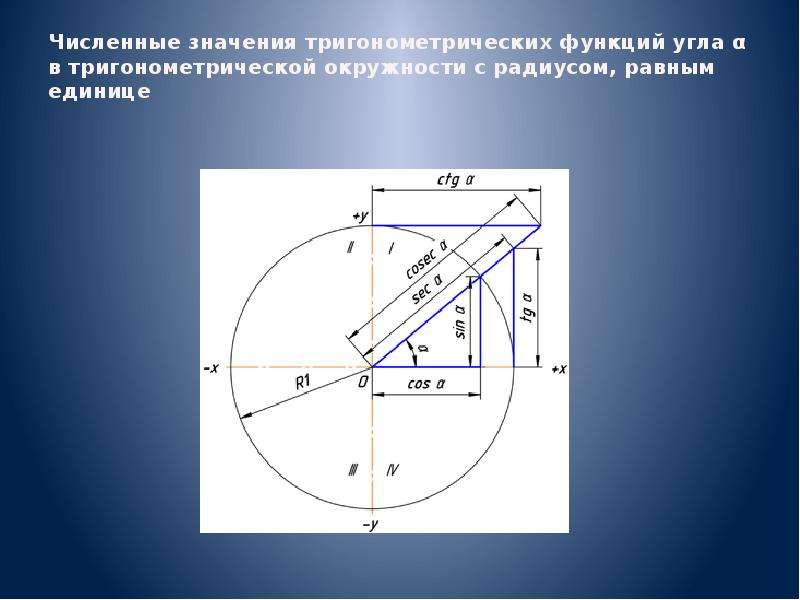 Функция угла 7. Острый угол на тригонометрической окружности.