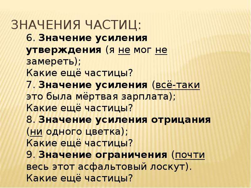 Употребление частиц в речи урок в 7 классе презентация