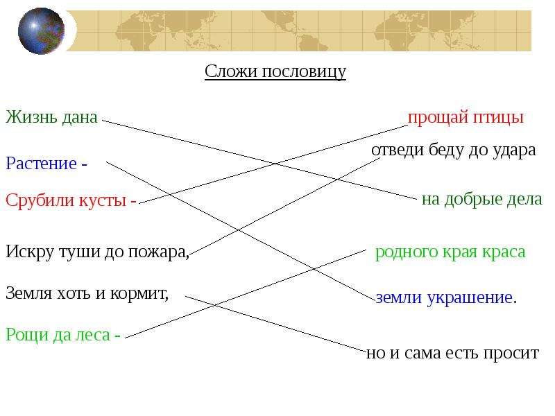 Пословица жить. Сложи пословицу. Пословица искру туши до пожара беду отводи. Земли украшение пословицы. Пословица срубили кусты.