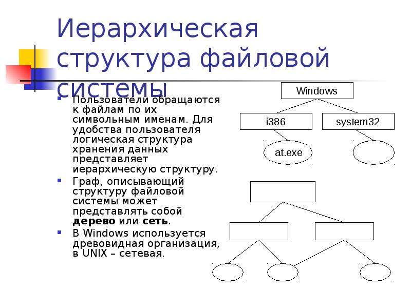 На схеме представлена иерархическая структура диска с