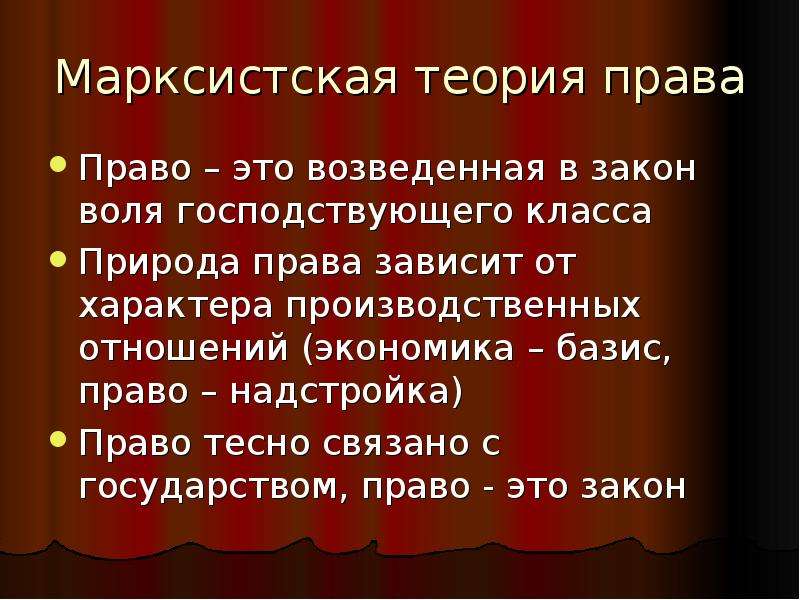 Воля господствовавшего класса возведенная в закон