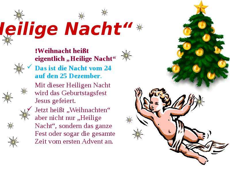 Weihnachten in Deutschland, слайд № 2. "Heilige Nacht"