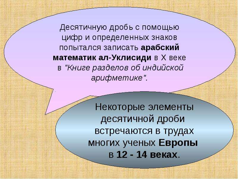 История возникновения десятичных дробей 6 класс проект по математике