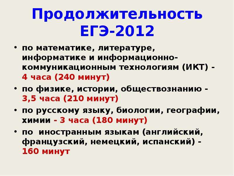 Продолжительность егэ по биологии. ЕГЭ по литературе Продолжительность. Продолжительность ЕГЭ по истории. Продолжительность ЕГЭ по информатике. Продолжительность ЕГЭ по русскому языку.