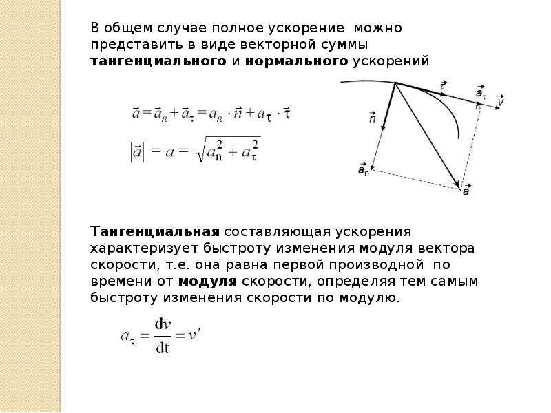 Кинематика физика 10 класс. Общее ускорение.