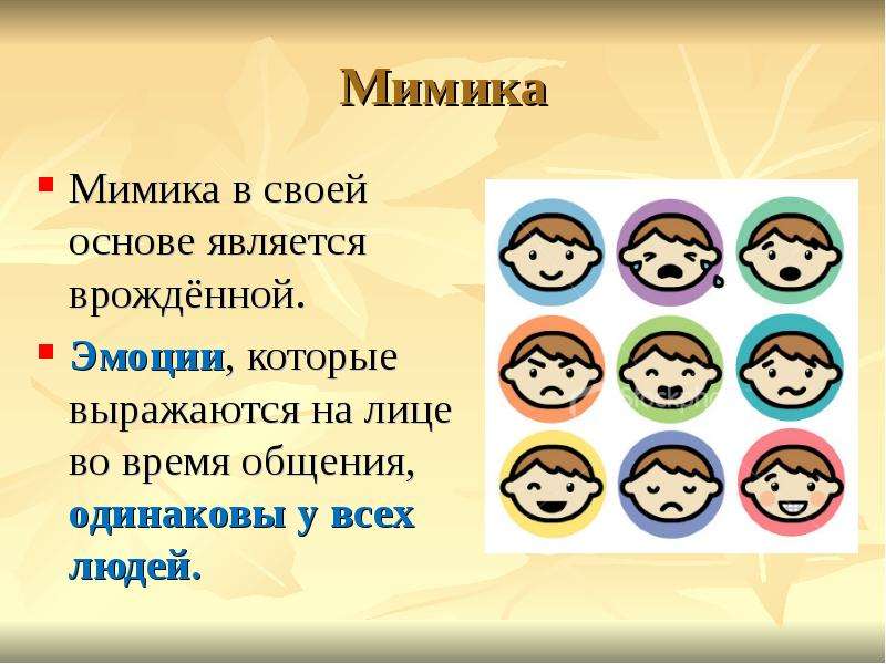 Презентация мимика и жесты