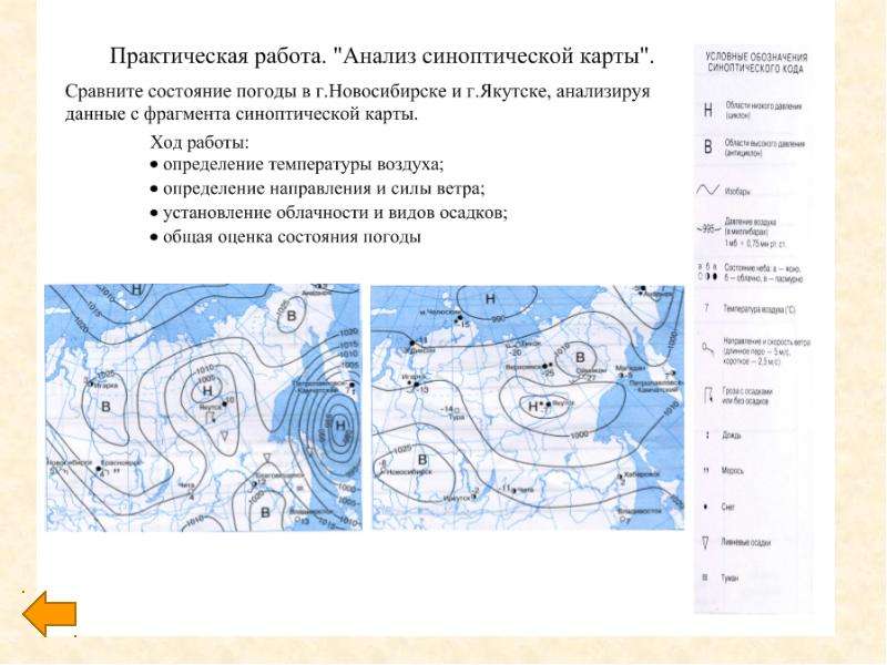 Синоптическая карта огэ география