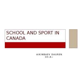 School and sport in Canada   
