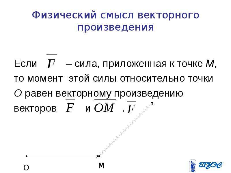 Геометрический смысл векторов. Физический смысл векторного произведения. Физический смысл векторного произведения векторов. Геометрический смысл векторного произведения. Геометрический смысл векторного произведения векторов.