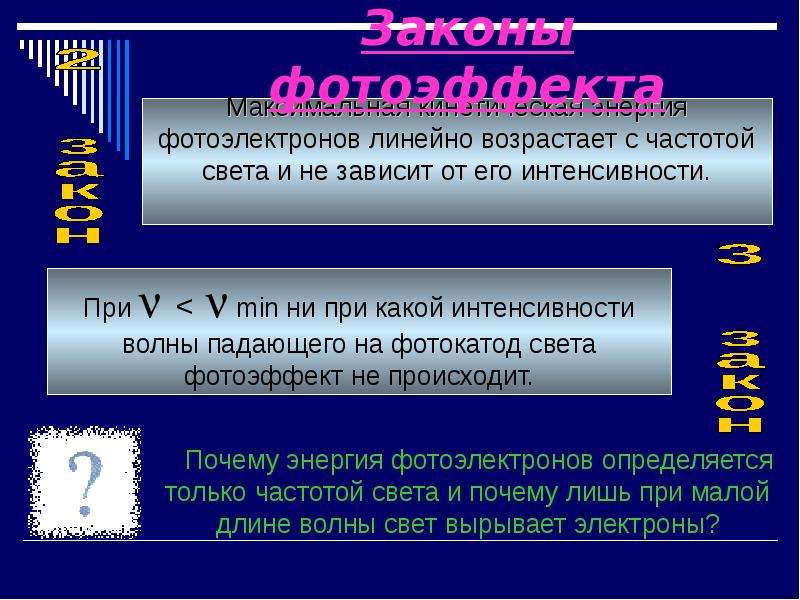 Презентация фотоэффект теория фотоэффекта 11 класс