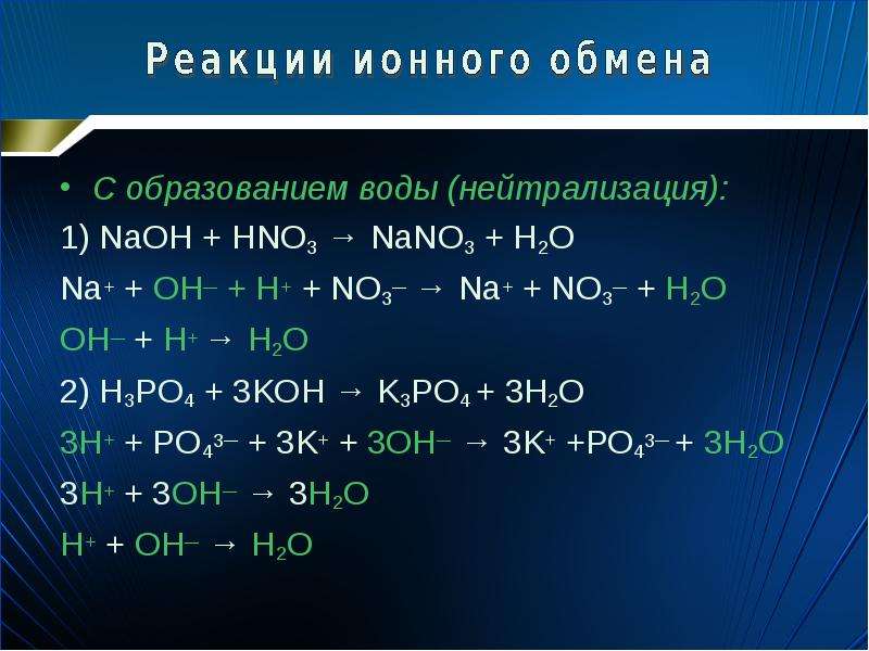 Реакции обмена fe oh 3. Химическая реакция образования воды. NAOH реакция ионного обмена. NAOH hno3 реакция. Реакция ионного обмена NAOH+hno3.