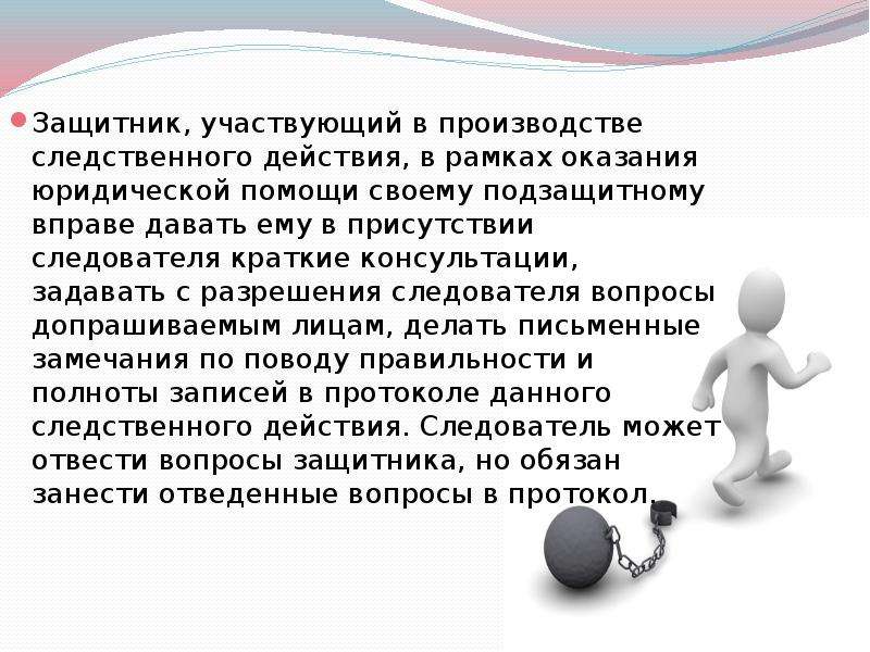 В качестве защитников участвуют. Вопросы следователя. Вопросы подзащитному. Опрошен в присутствии. В каких следственных действиях участвует защитник.