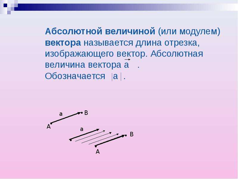 Изобрази отрезок длиной. Абсолютная величина вектора. Векторные величины в геометрии. Абсолютная величина вектора формула. Вектор абсолютная величина вектора.