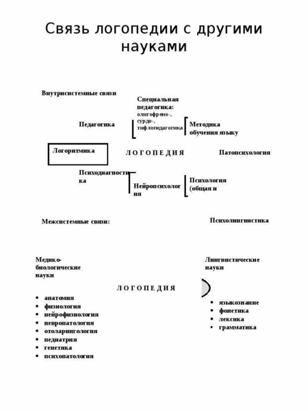 Связь логопедии с другими науками презентация