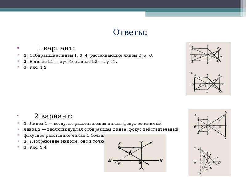 Тест 38 изображения даваемые линзой вариант 1 ответы