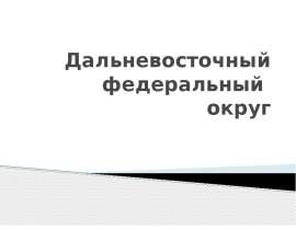 Дальневосточный федеральный округ