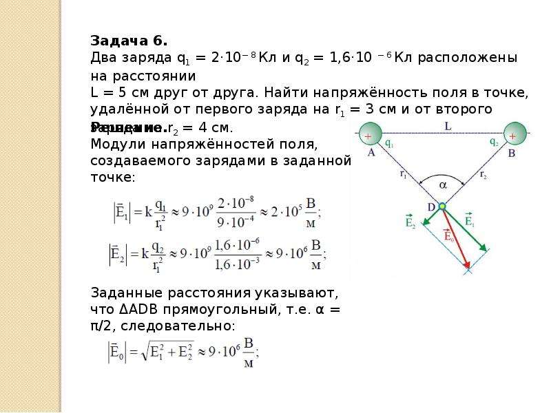 Презентация решение задач закон кулона