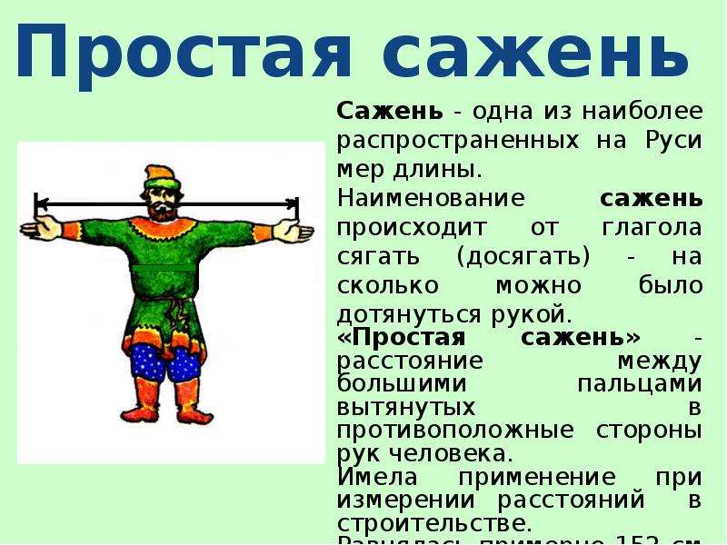 Сажень картинка для детей