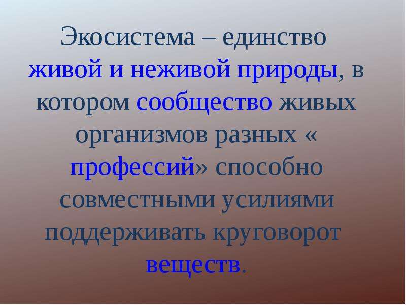 Единство организма и среды презентация