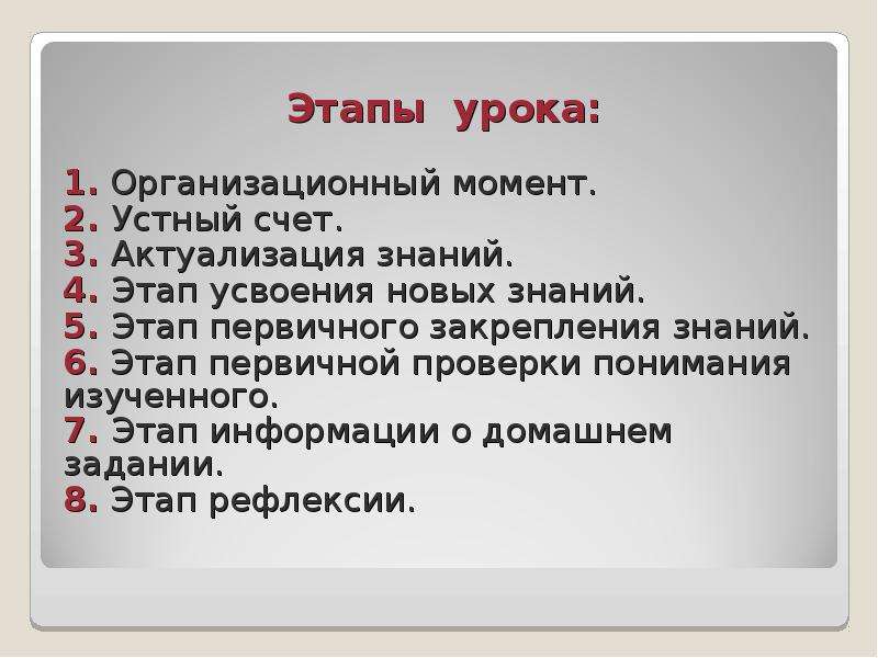 Этап урока осмысление. Этапы урока организационный момент. Этапы урока закрепления. Этапы урока новых знаний. Этапы урока усвоения новых знаний.