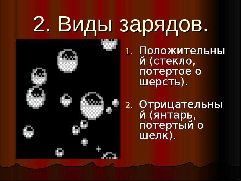 Какие виды зарядов. Виды зарядов. Виды зарядов янтарь. Электрический заряд потертый о шелк. Стекло потертое о шелк заряжается положительно.