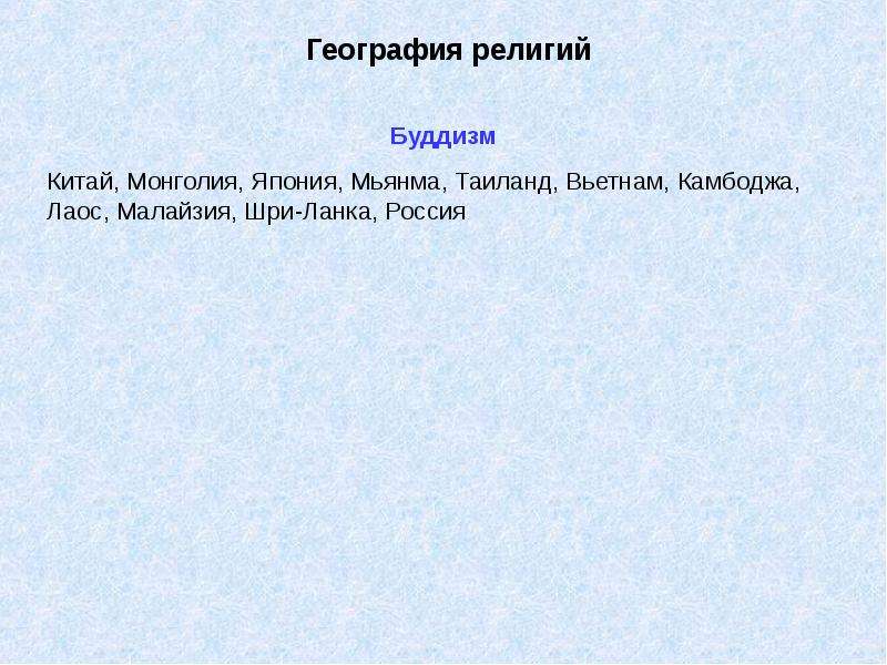 География 10 класс география религий презентация