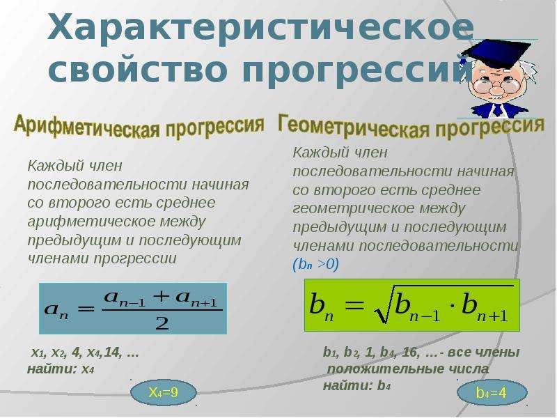 Прогрессии огэ. Характеристическое свойство геометрической прогрессии. Арифметическая и Геометрическая прогрессия. Формулы арифметической и геометрической прогрессии. Характеристическое свойство геометрической прогрессии примеры.