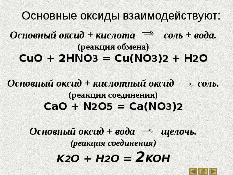 Одинаковую реакцию. Кислотный оксид+ вода кислота. Основной оксид кислота соль вода. Взаимодействие основных оксидов с основаниями. Реакция основных оксидов с кислотными оксидами.